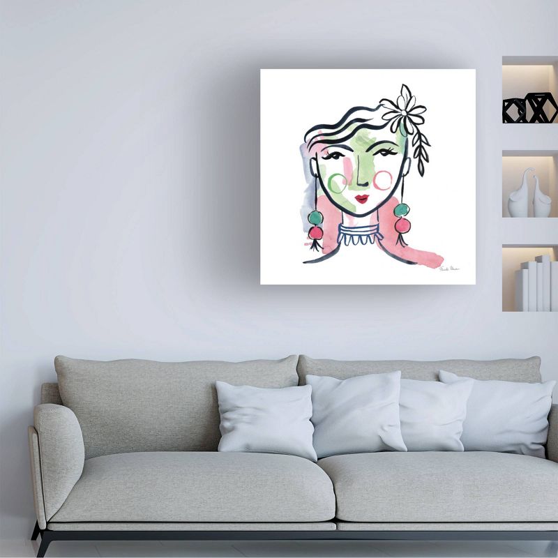 18" x 18" Farida Zaman 'Pretty Faces' Unframed Wall Canvas - Trademark Fine Art
