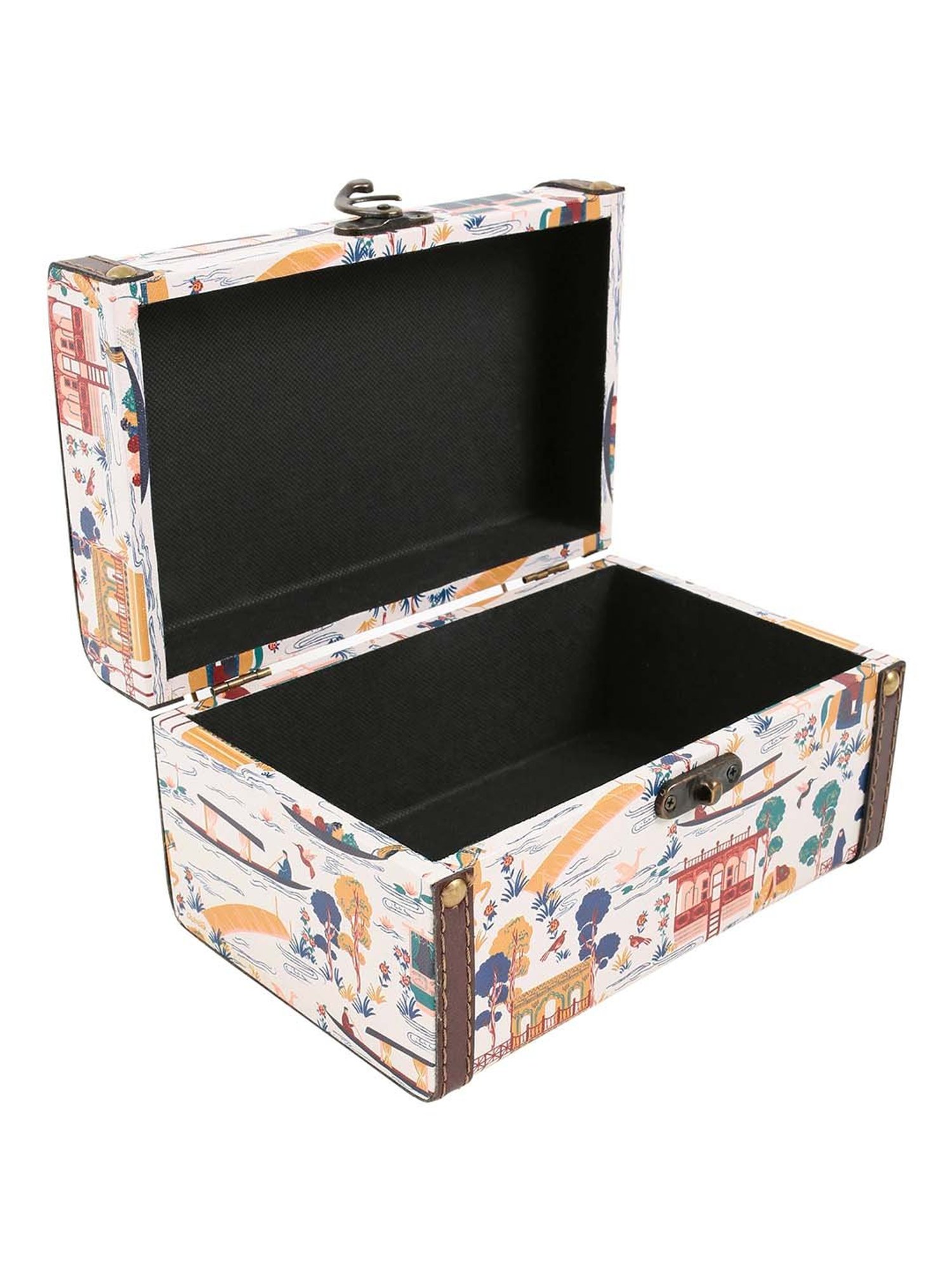Chumbak Floating Market Ivory Storage Box - Set of 1