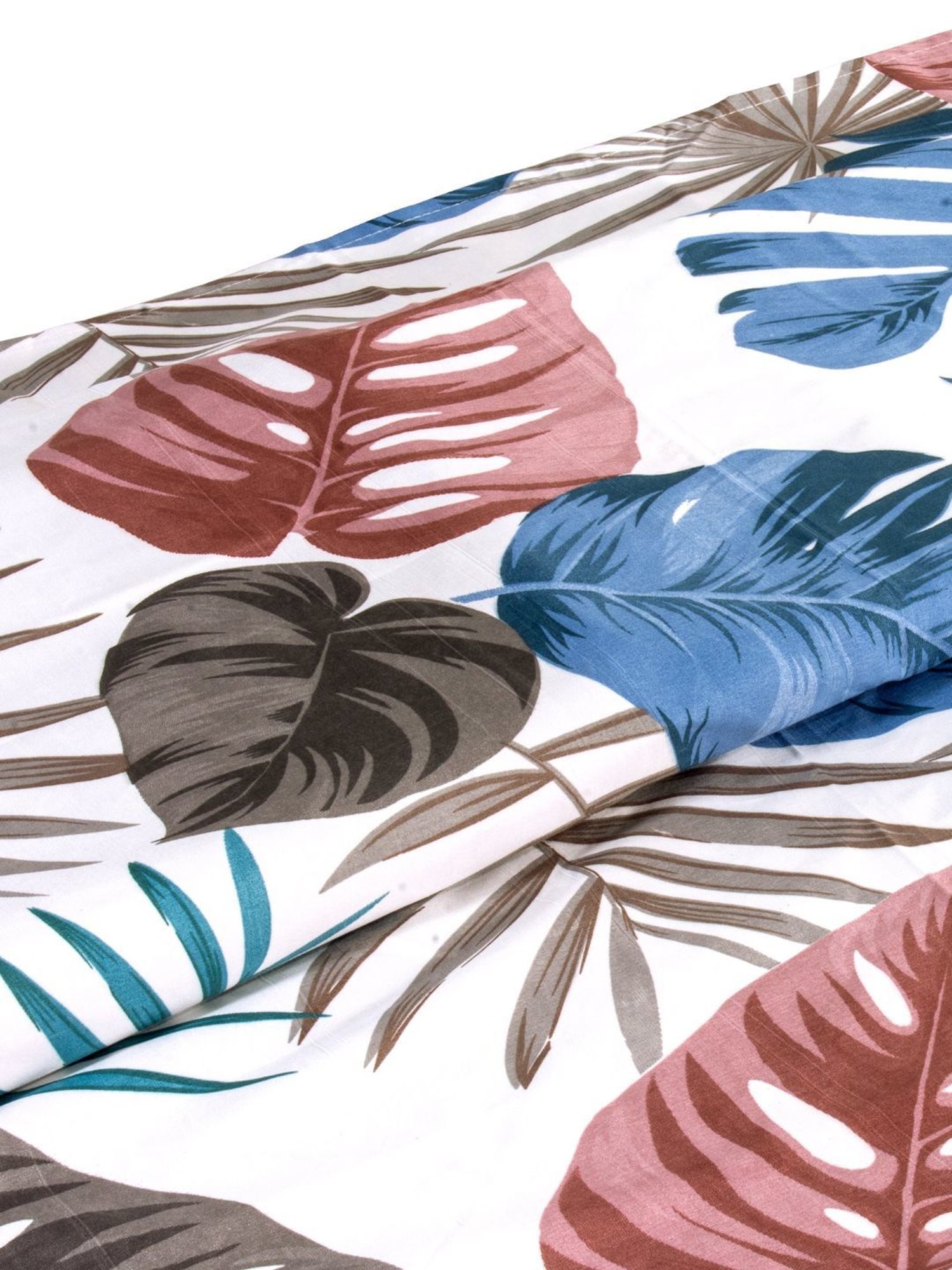 @home Utopia Foliole Floral Blue 110 GSM Cotton Blend Double Bed Sheet with 2 Pillow Covers