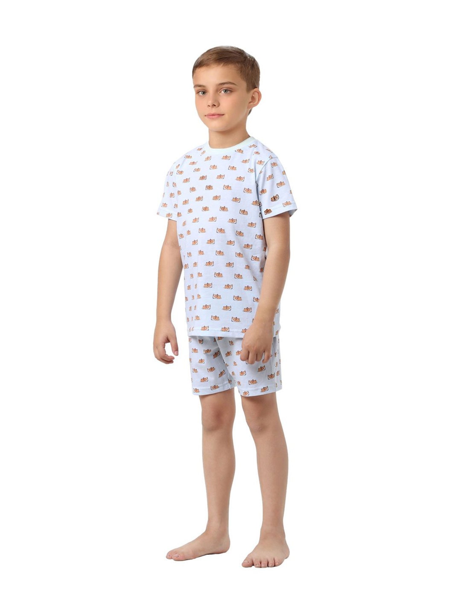 Jack & Jones Junior Light Blue Printed T-Shirt with Shorts