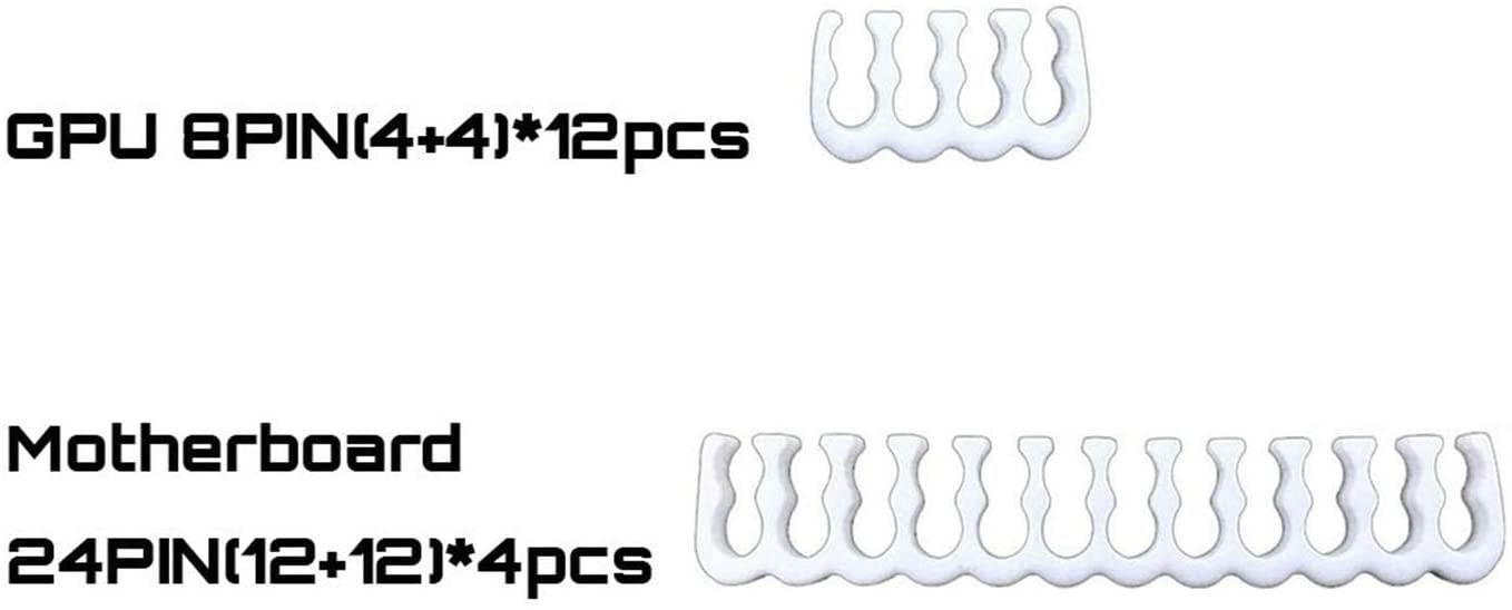 Sleeved Cable PSU Extension Cable Kit with 24-PIN 8-PIN 4+4-PIN Sleeved Cables for ATX Power Supply(Pearl White)