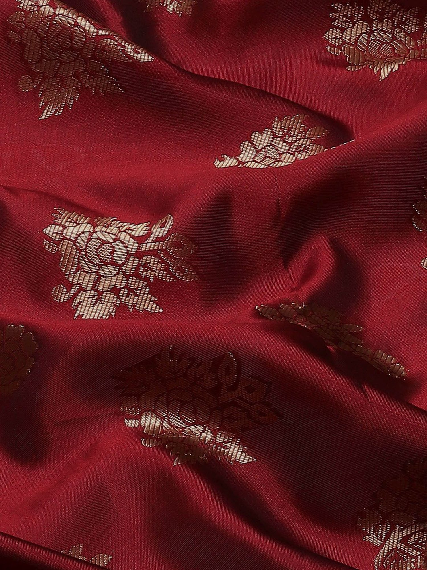 KSUT Maroon Silk Woven Saree With Unstitched Blouse