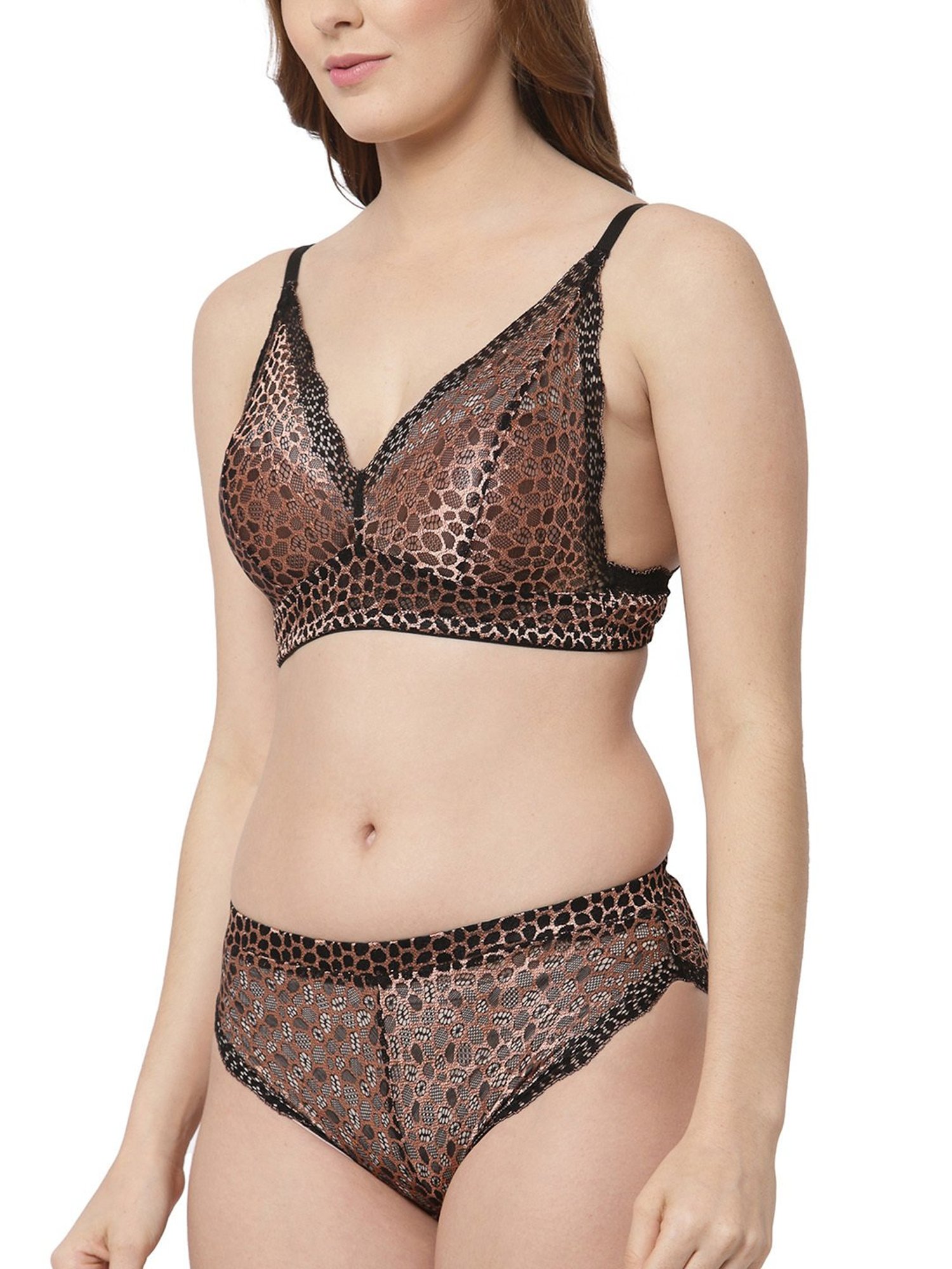 Cukoo Black Lace Bra & Panty Set - Pack of 2