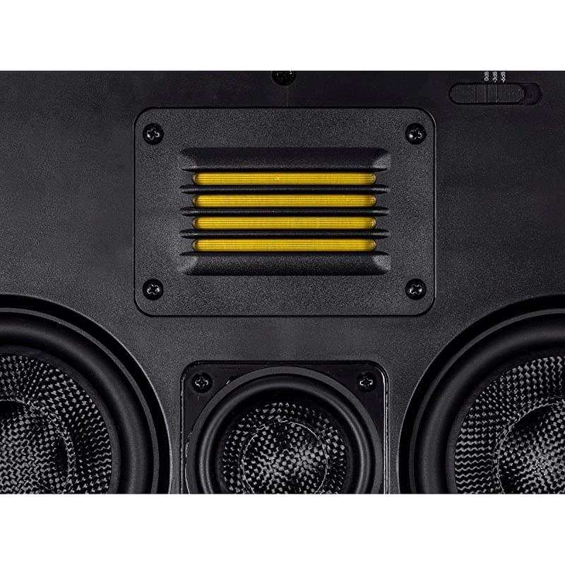 3-Way Carbon Fiber in-Wall Speaker Center Channel - Dual 5.25-inch (Single) with Ribbon Tweeter - Amber Series Black