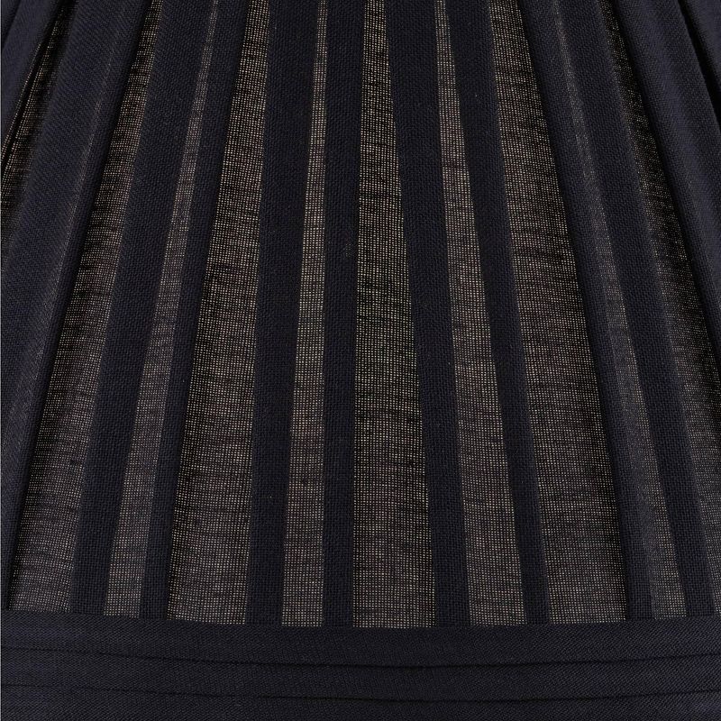 Springcrest Black Linen Medium Box Pleat Empire Lamp Shade 7" Top x 14" Bottom x 11" Slant x 11" High (Spider) Replacement with Harp and Finial