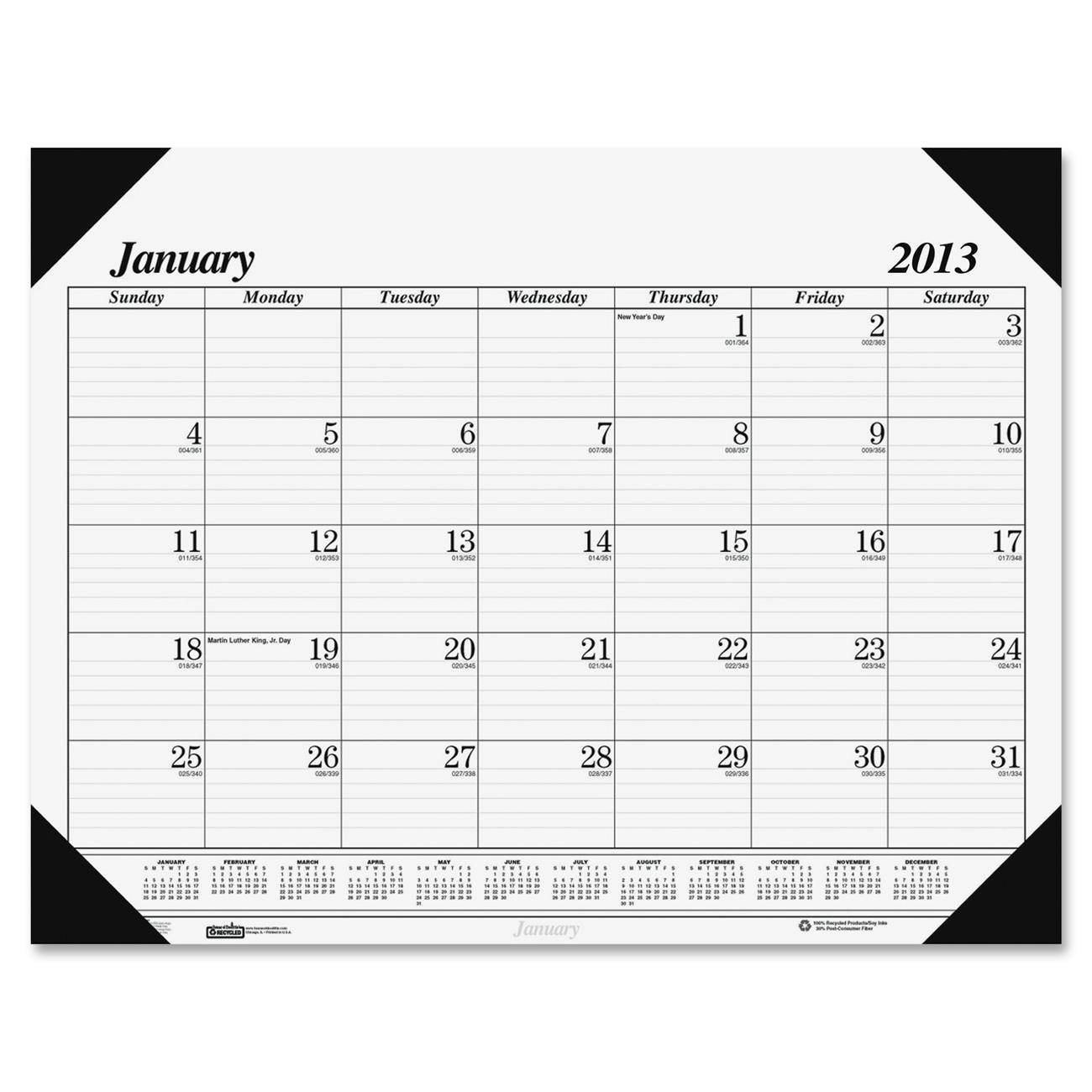 House of Doolittle 0124 Workstation-Size One-Color Monthly Desk Pad Calendar, 18-1/2 x 13