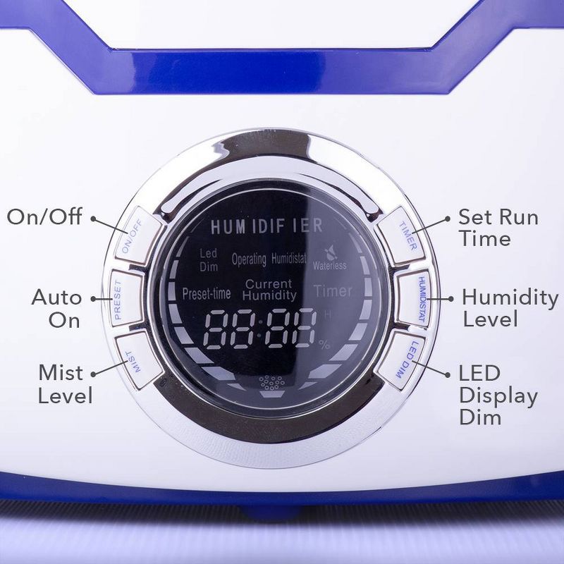 Air Innovations 1.37 Gal Ultrasonic Cool Mist Humidifier with Aroma Tray Blue