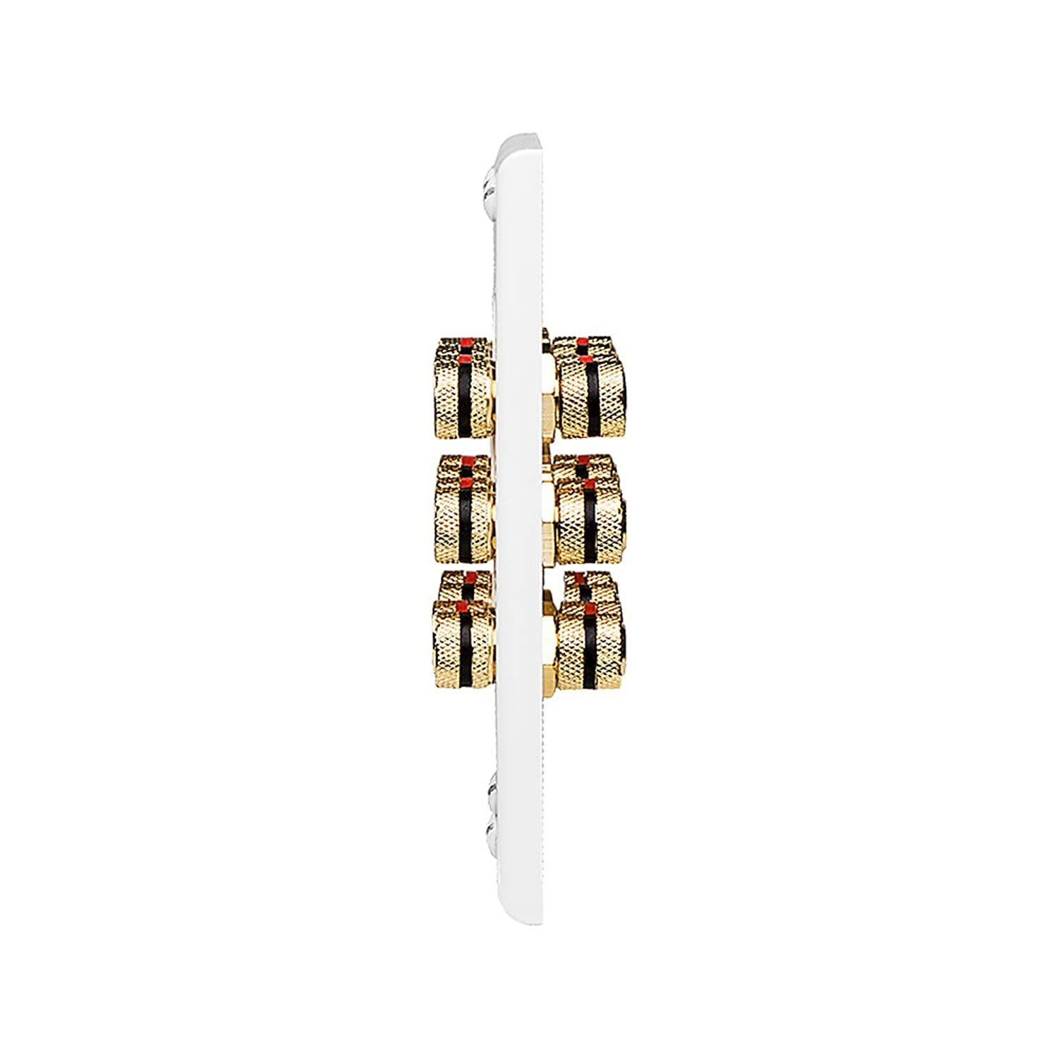 OSD WP12 Banana Binding Post Gold Plated Terminal Decora Style for 6-Speakers (White)