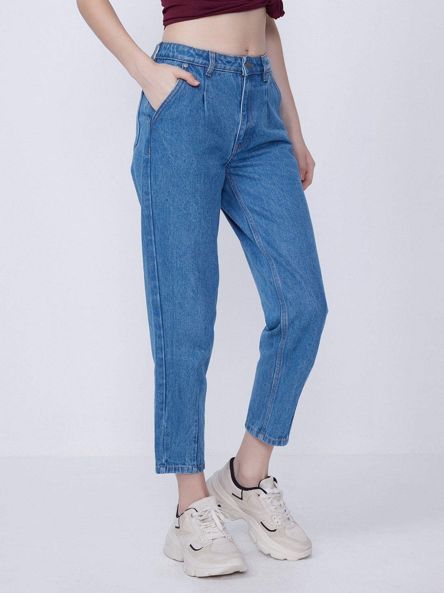 Cover Story Blue Regular Fit Mid rise Jeans
