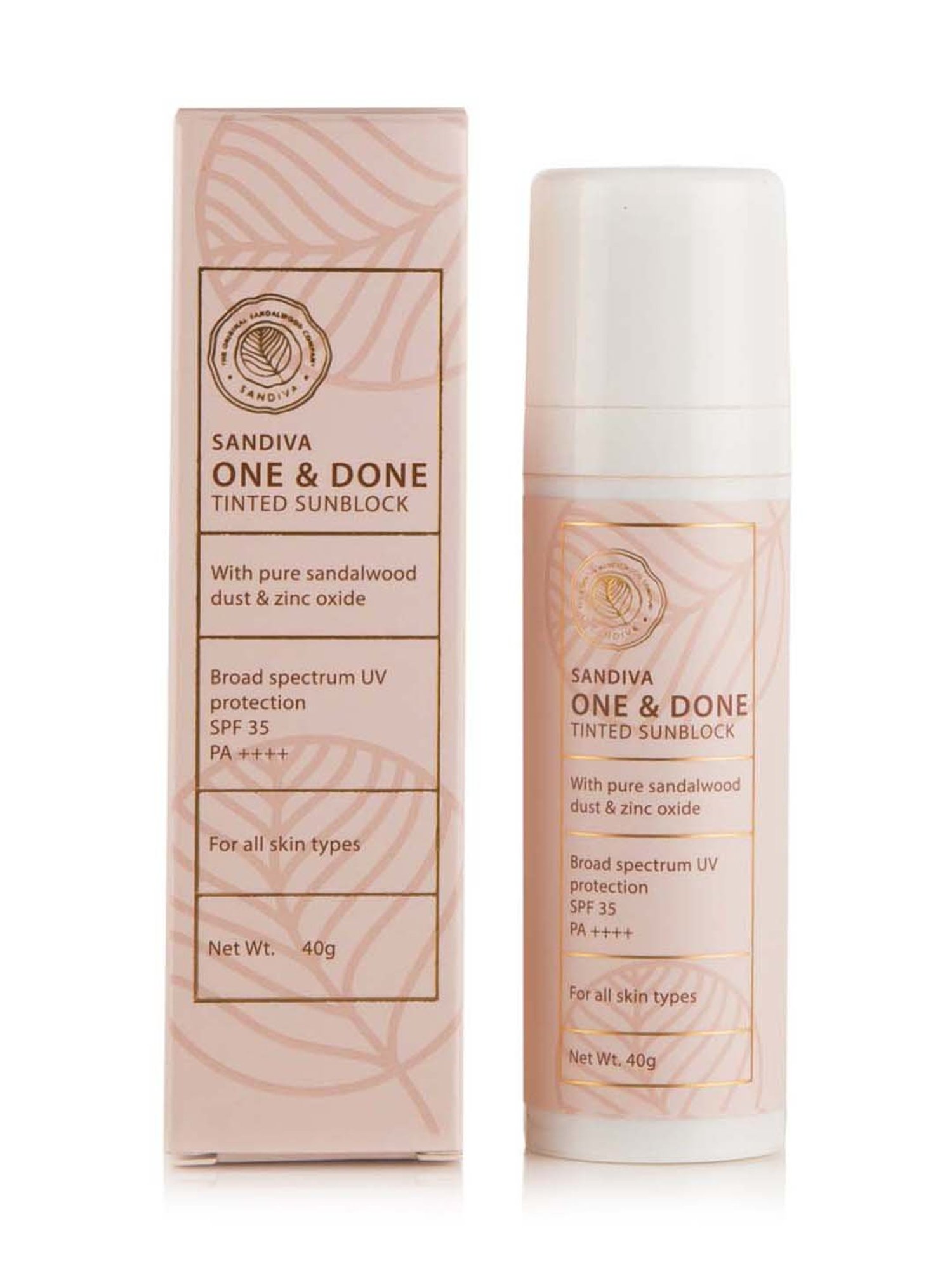 SANDIVA One & Done Tinted Sunblock with Sandalwood, SPF 35+ and PA+++ (44) - 40 gm