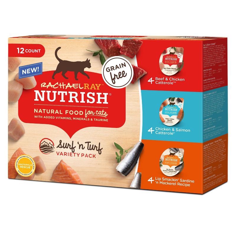 Rachael Ray Nutrish Grain Free Wet Cat Food Surf'n Turf - 2.8oz/12ct Variety Pack