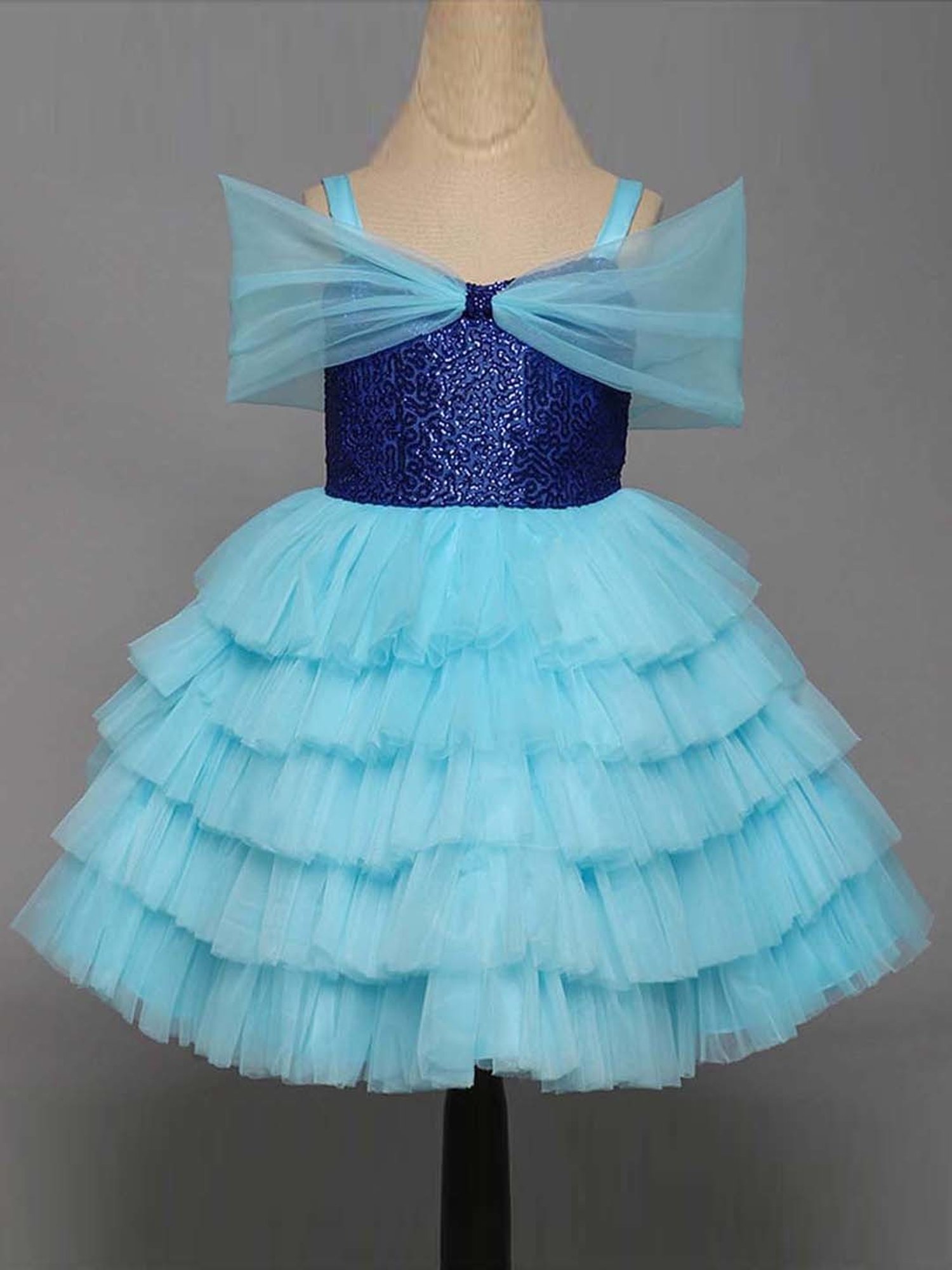 The Magic Wand Kids Blue Embellished Dress