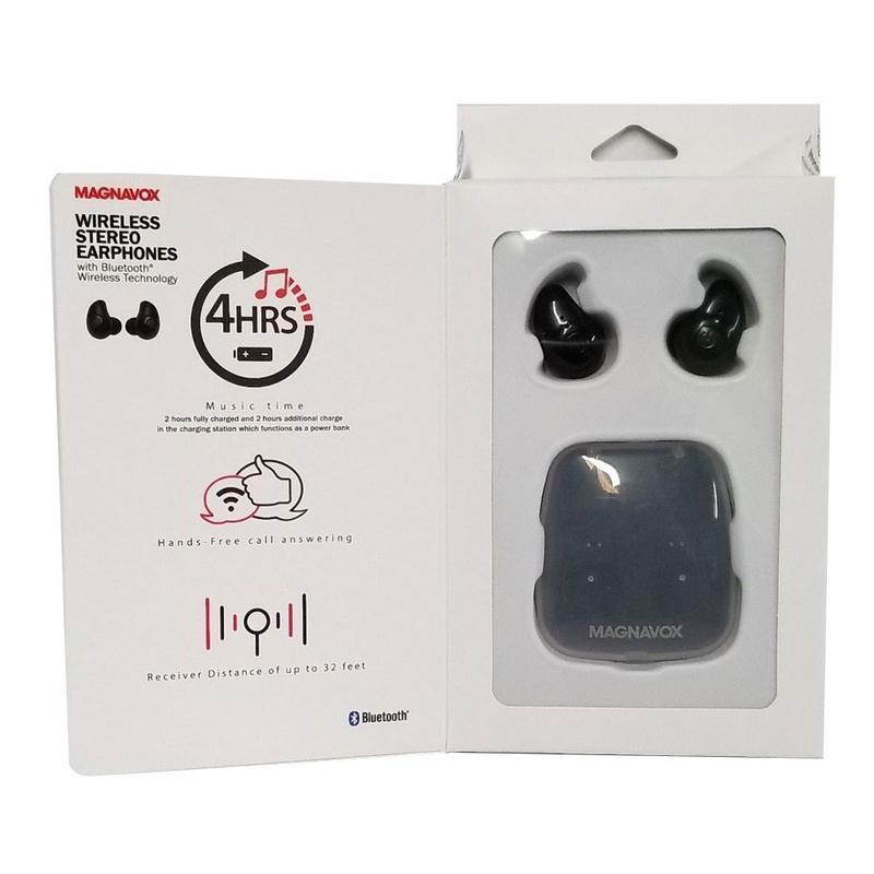 Magnavox MBH530BK Mini Wireless Stereo Bluetooth Ear Buds Rechargeable Headphone