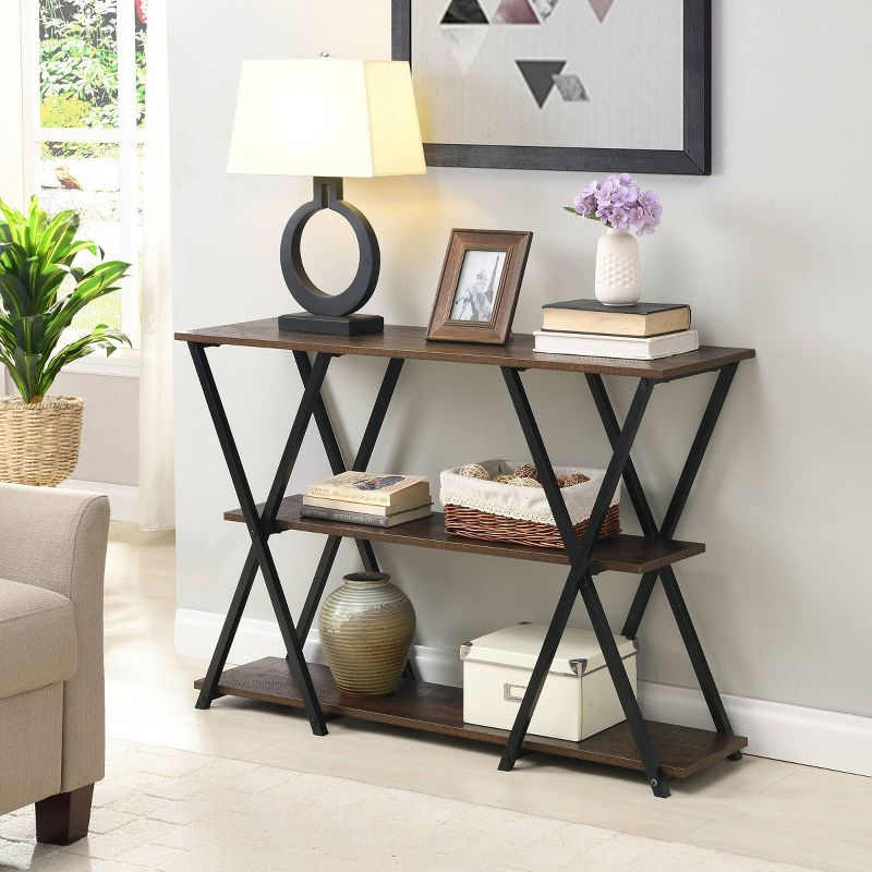 Dowell Console Table Elm/Black - Carolina Chair & Table