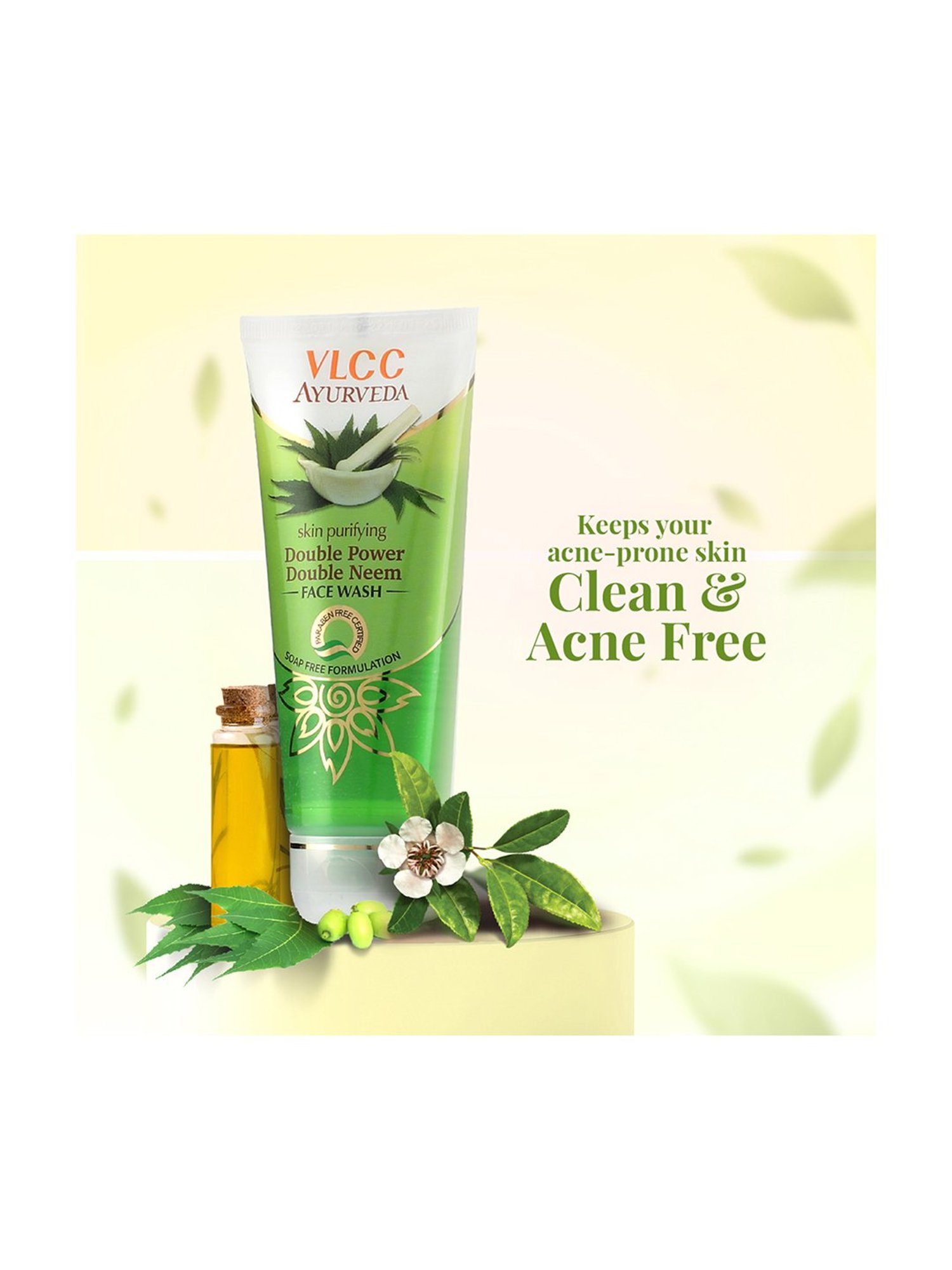 VLCC Ayurveda Skin Purifying Double Power Double Neem Face Wash - Pack of 6