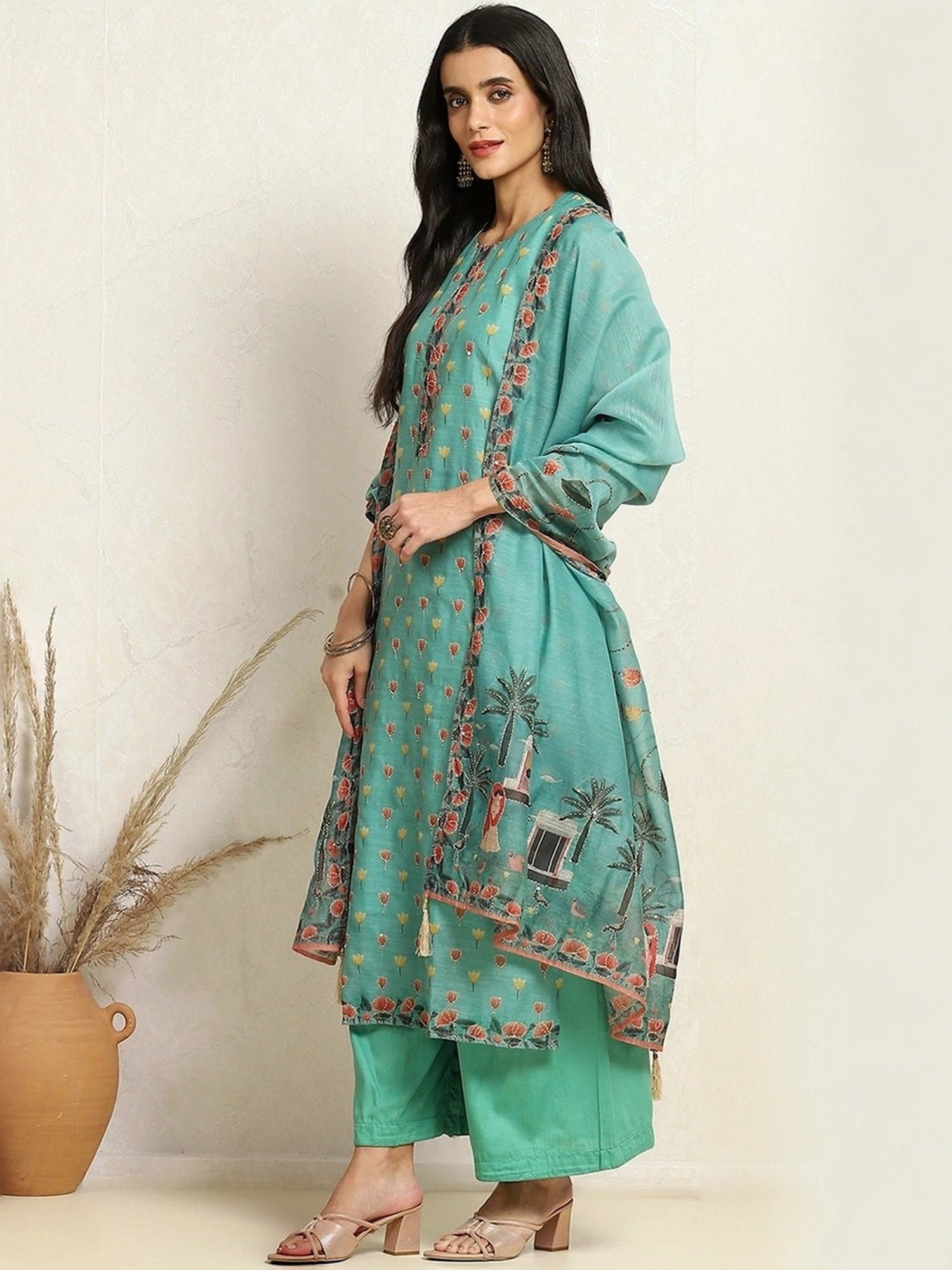 Salwar Studio Red Textured Blouse