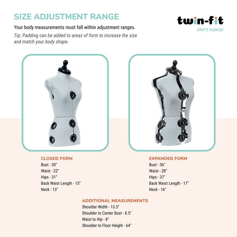 Dritz Petite Twin-Fit Dress Form
