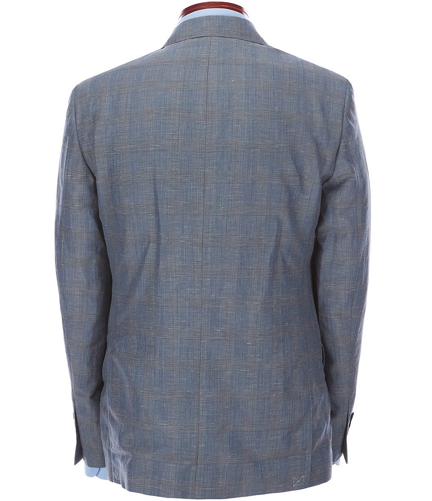 Psycho Bunny Slim Fit Blue Plaid Wool Blend Suit