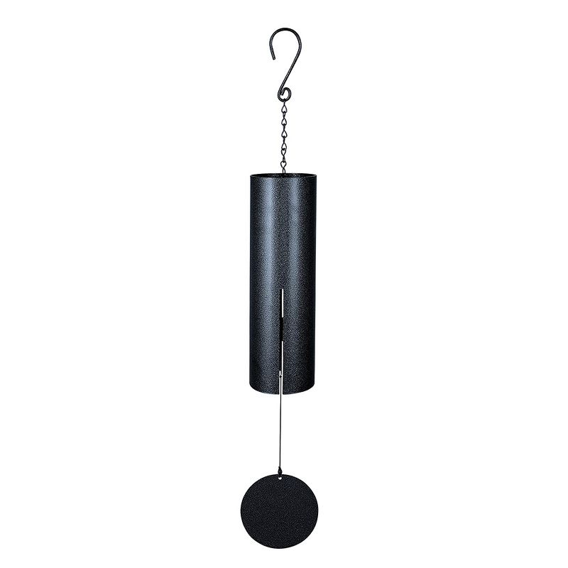 Carson Home Accents 60616 Signature Series 36 Inch Large Cylinder Bell Windchime for Outdoor House Garden and Patio Decor, Midnight Blue Fleck