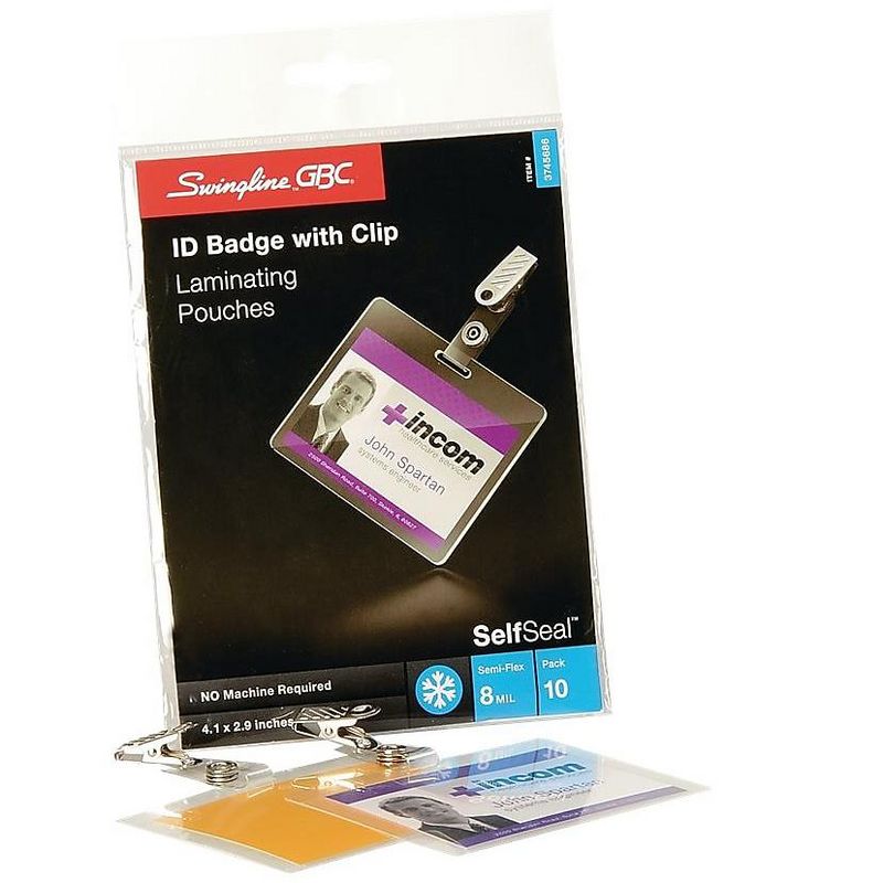 GBC SelfSeal Self-Adhesive Pouches ID Tag 10/Pack (3745686) 462474