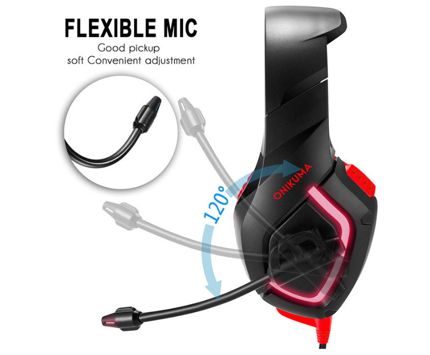 Head-mounted chicken-eating headset ONIKUMA K1B luminous gaming headset PS4 XBOX ONE Internet cafe headset microphone