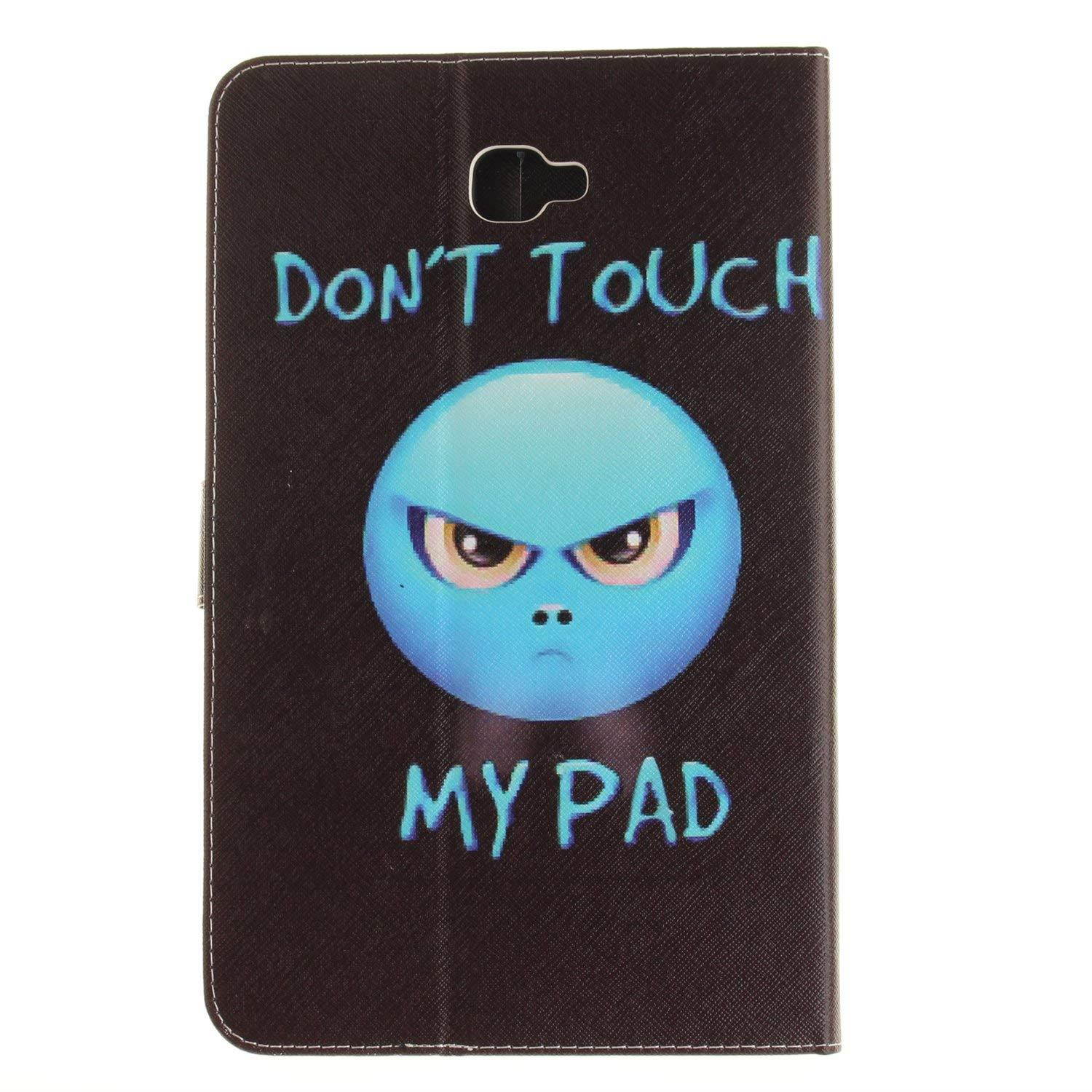 Galaxy Tab A 10.1 T580 Case,UUcovers Cute Cartoon PU Leather Protective Magnetic Closure Flip Stand Wallet Case for Samsung Galaxy Tab A 10.1 T580-Angry