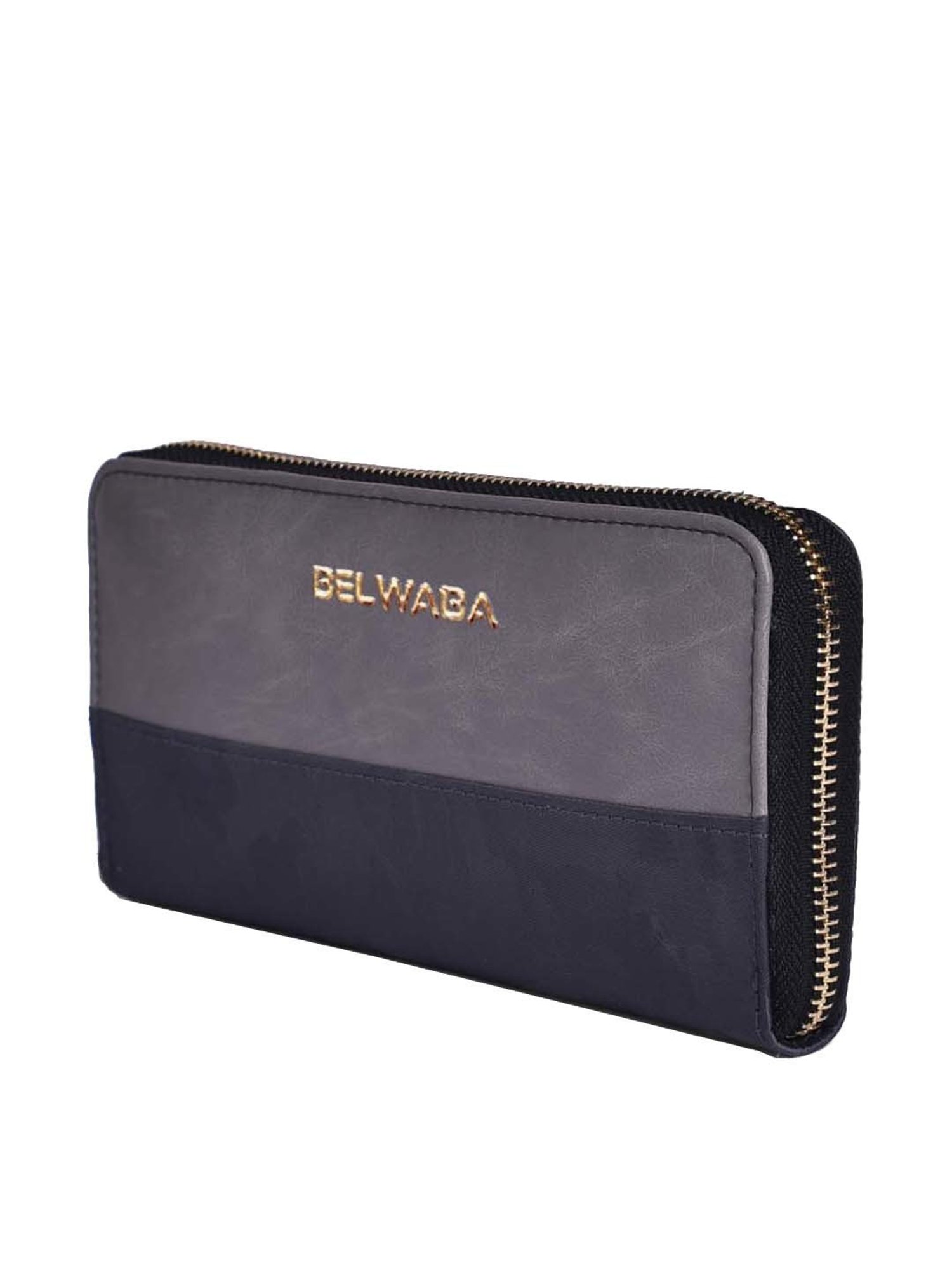 BELWABA Grey Printed Zip Around Wallet for Women