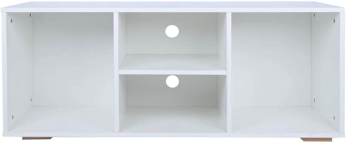 TINSAWOOD TV Stand Media Console with Wooden Frame Living Room Storage Cabinet Entertainment TV Stands,42 Inch