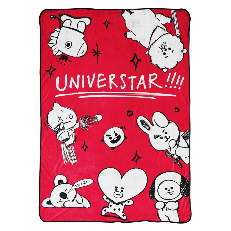 BT21 Line Friends Doodle Blanket