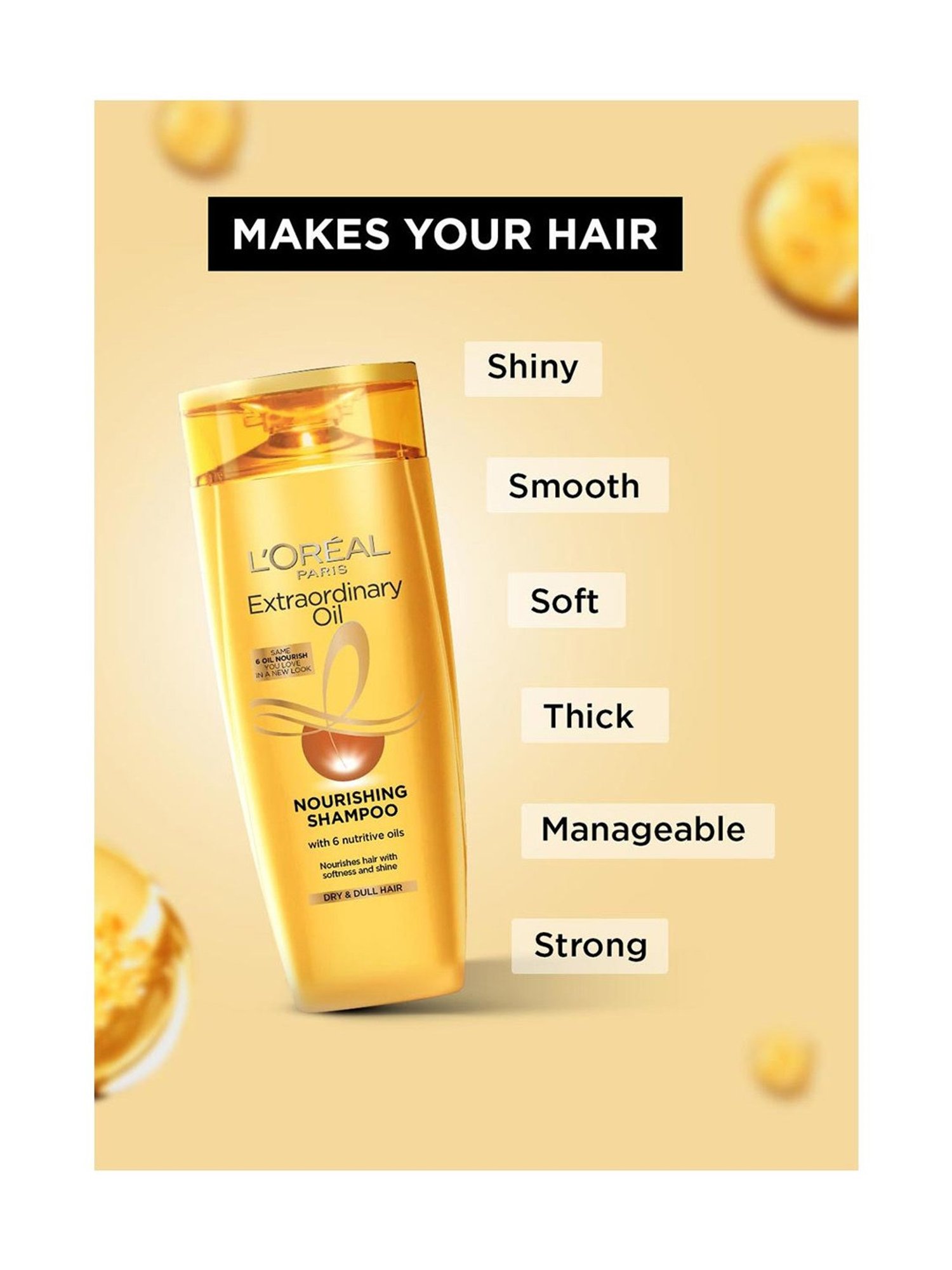 L'Oreal Paris Extraordinary Oil Nourishing Shampoo for Dry & Dull Hair - 180 ml