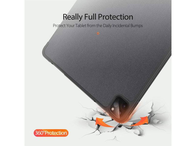 GANGXUN Case for iPad Pro 11 2020/2018, Trifold Smart Slim Magnetic Protective Case Cover with Pencil Holder [Supports Apple Pencil 2 Wireless Charging], Auto Wake/Sleep, Black