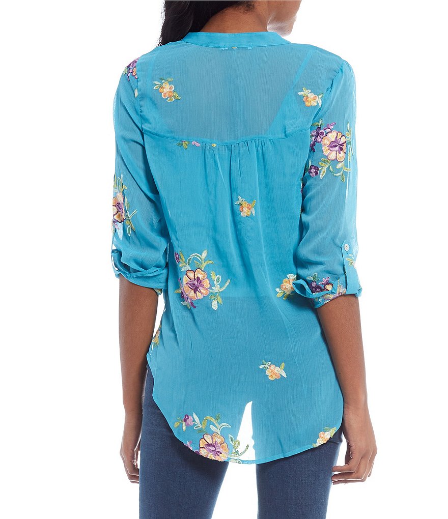 Eva Varro Animal Print Knit Jersey 3/4 Slit Sleeve Tunic