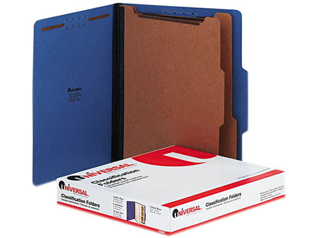 Pressboard Classification Folders, Letter, Six-Section, Cobalt Blue, 1