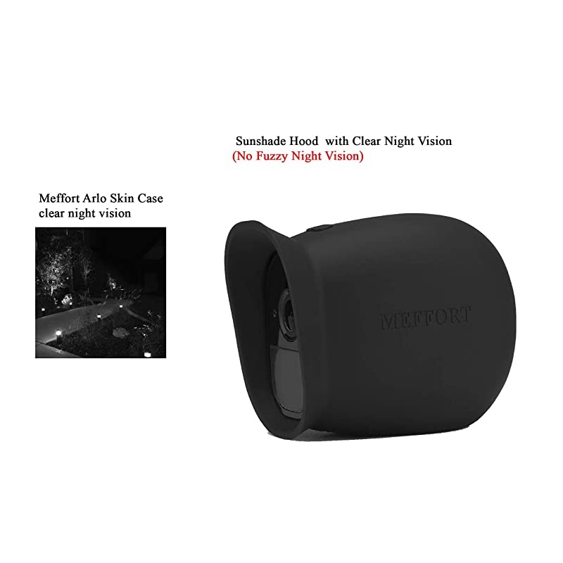Silicone Skin Cover with Dual Layer Sunshade Design Clear Not Fuzzy Night Vision Sun Glare UV Weather Protection Cover Compatible for Arlo Pro amp Arlo Pro 2 Camera 3 Pack Black