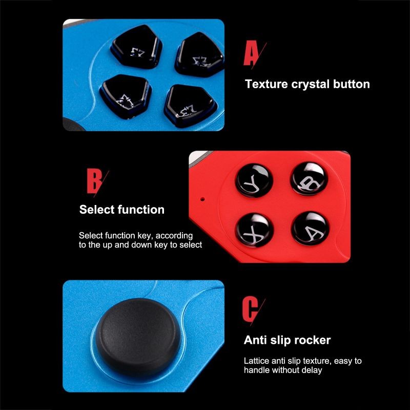 X12 Plus 7 inch Video Game Console Built in 1000 Games 16GB Handheld Double Joystick Game Controller Spupport AV Output TF Card Music E-book