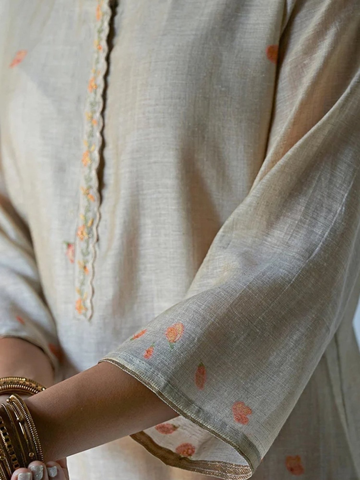 Ganga Fashions Beige Saadagi Woven Kurta with Pant and Dupatta