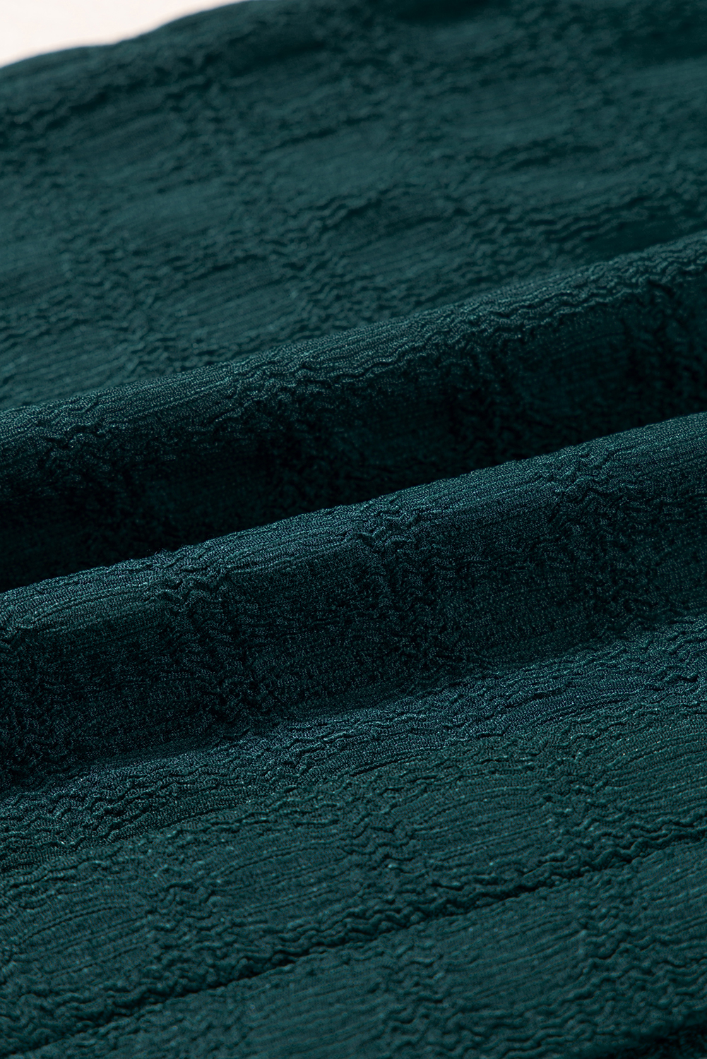 Sea Green Textured Split V Neck Sleeveless Shirt