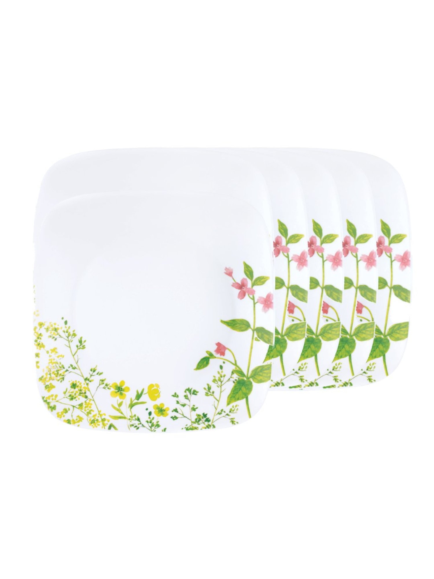 Corelle Asia Provence Garden 22.9cm Square Round Medium Plate Pack of 6