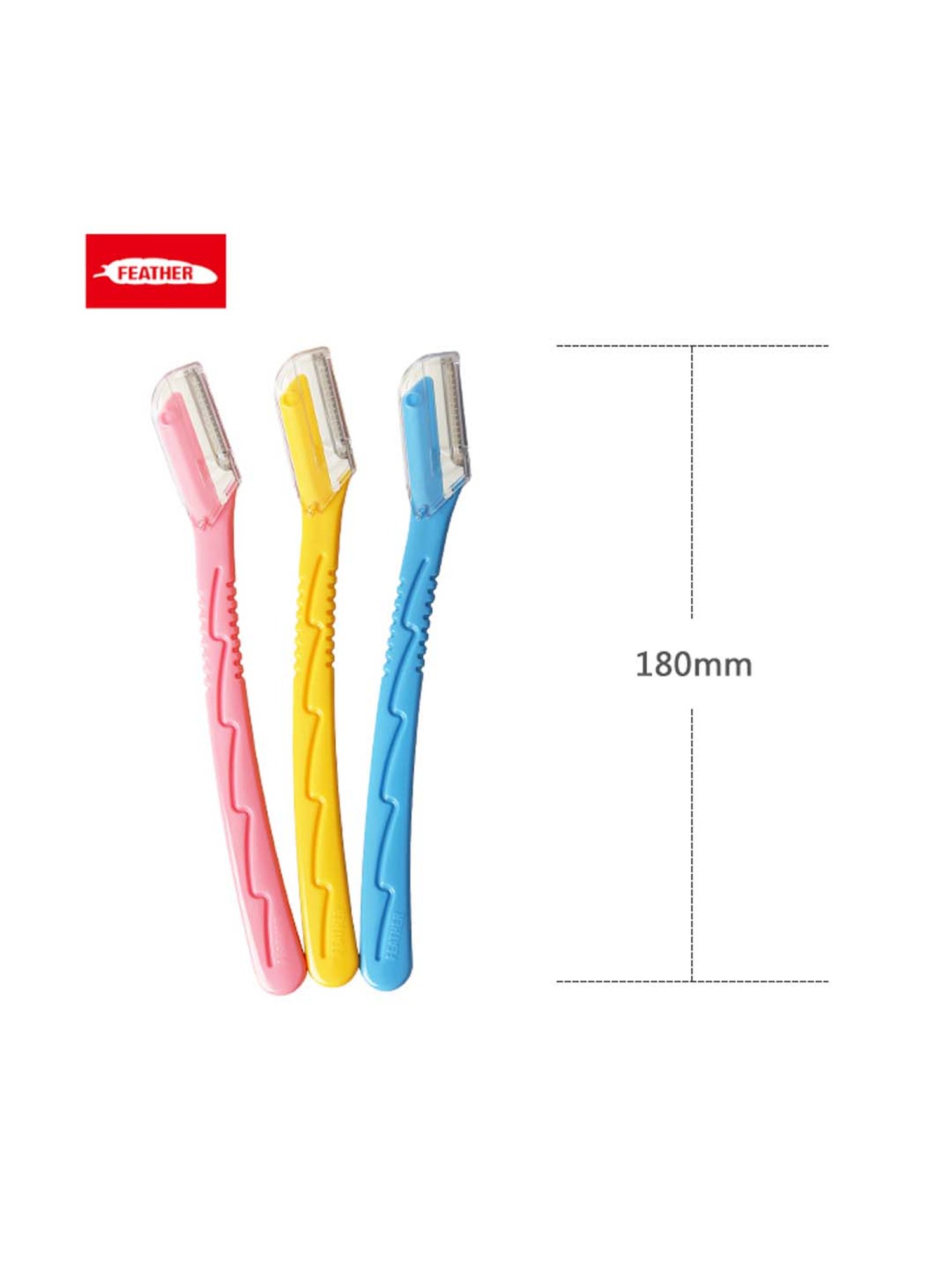 FEATHER Piany Eyebrow Shaper Razor - 3 Piece - 100 gm