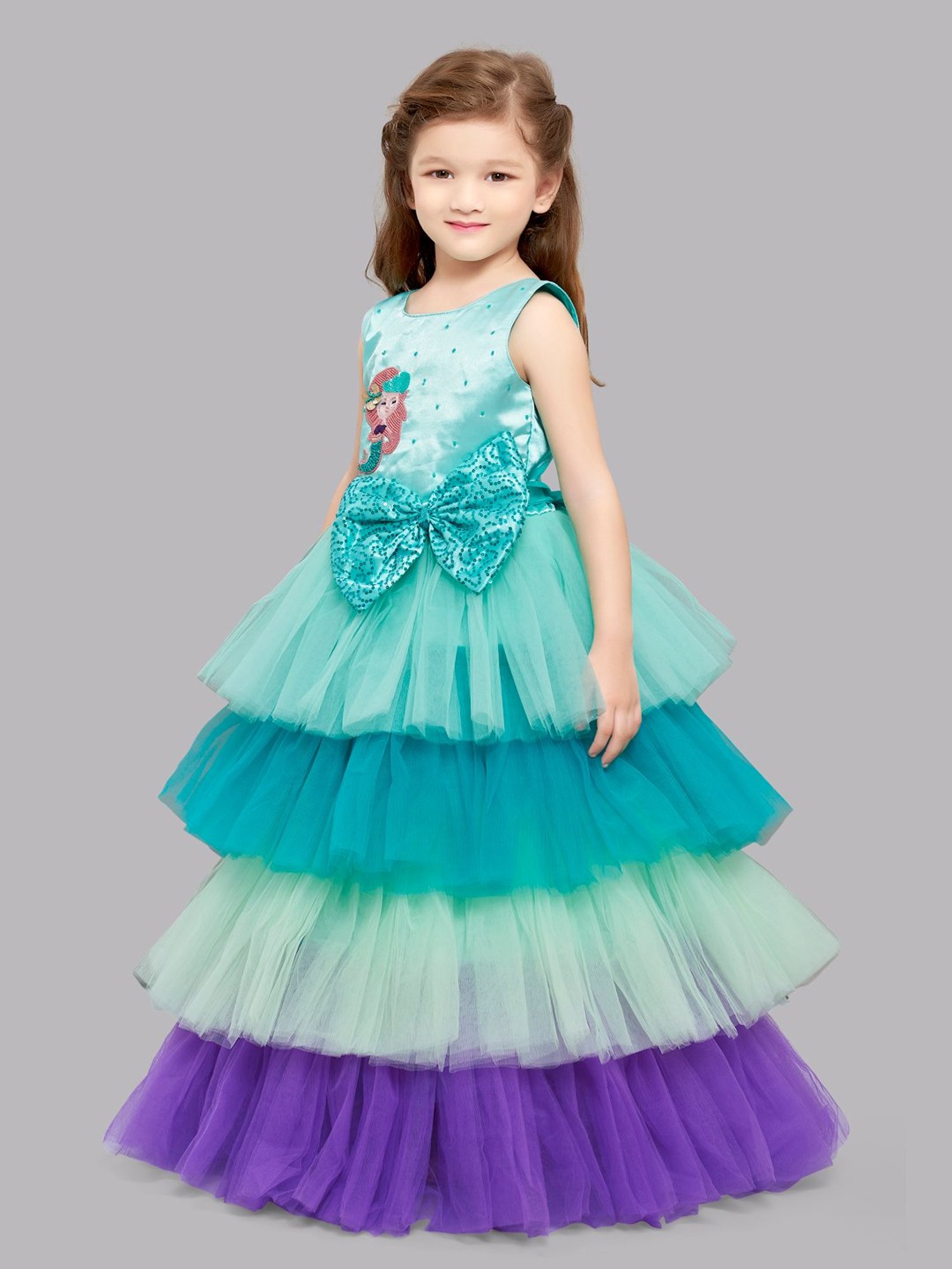 Many Frocks Kids Red Solid Dress