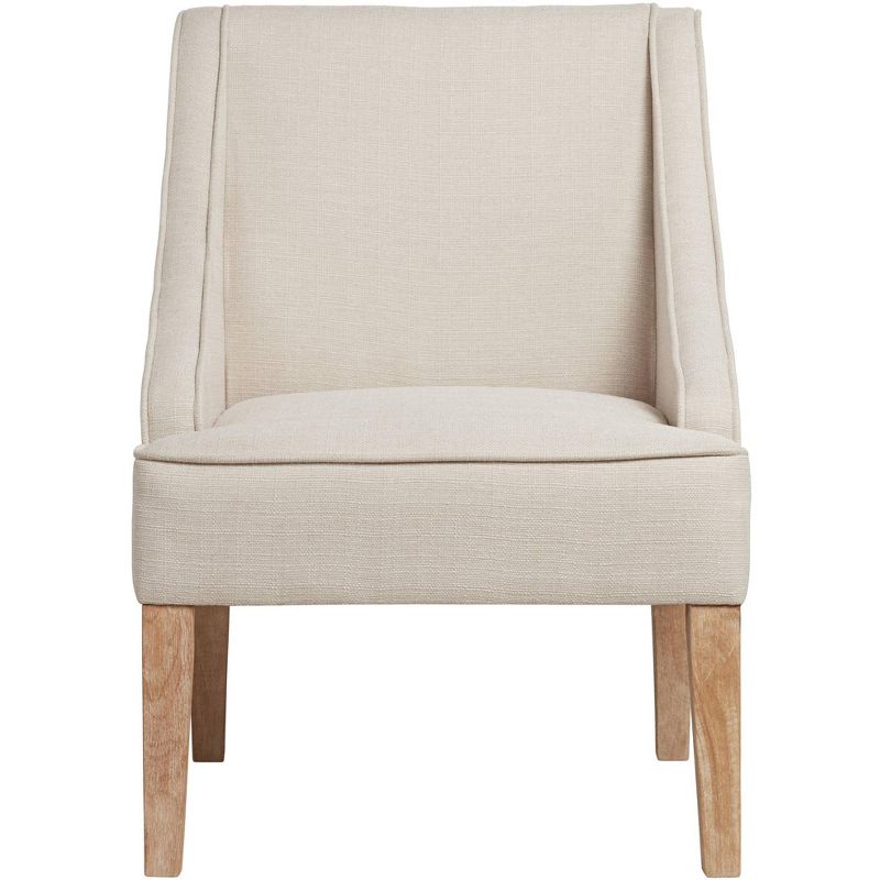 Elm Lane Dixon Ivory Fabric Swoop Arm Chair