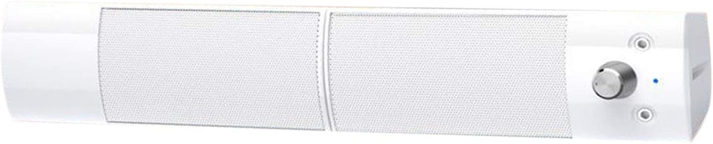 Homyl Detachable TV Speaker, Wired Bluetooth Sound Bar Desktop PC Speakers with Stereo Sound, 3.5mm Audio Input for Computer TV Smartphone Tablet - White