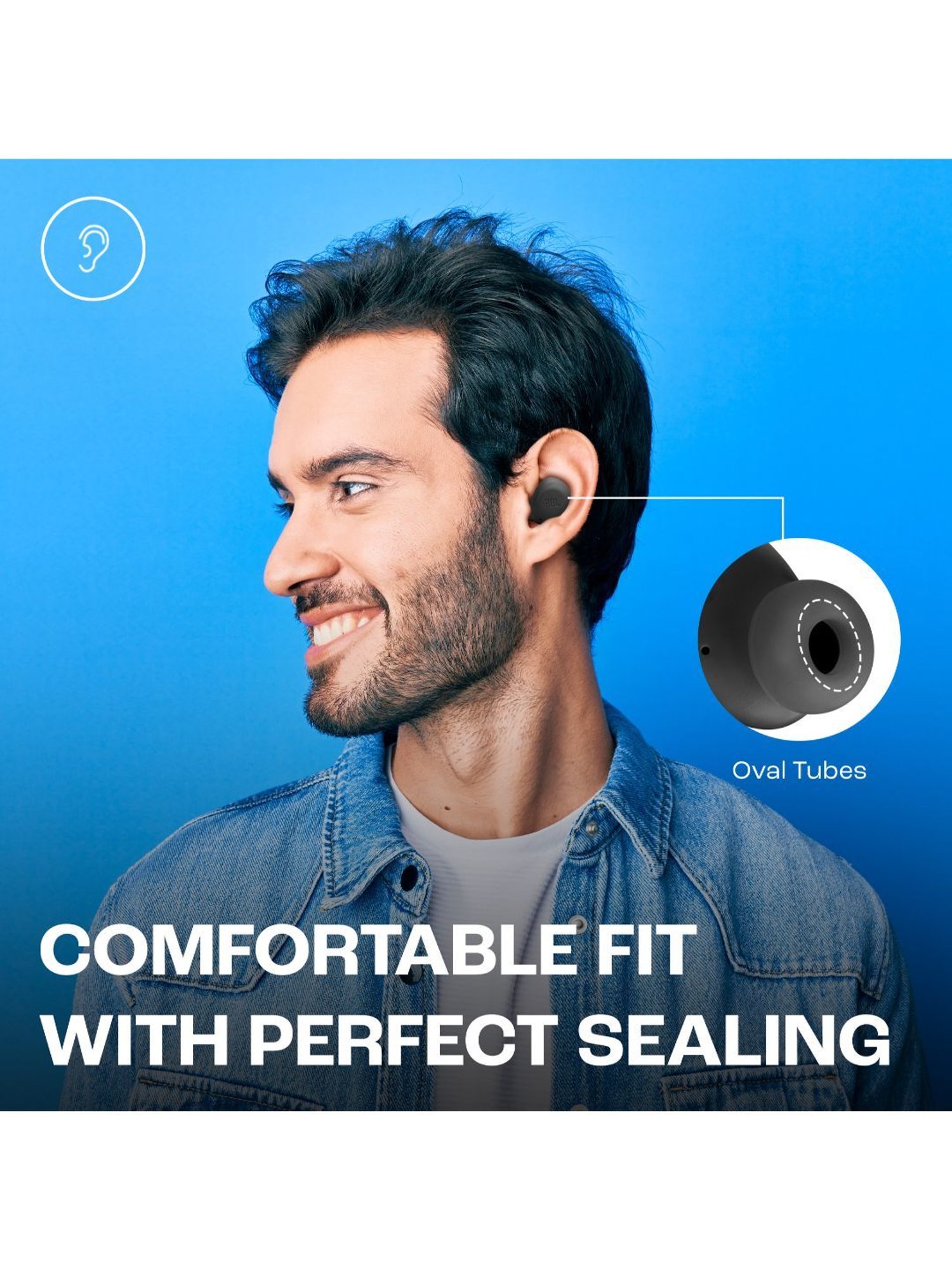 JBL Wave Buds TWS, 32Hr, Deep Bass, Dual Mode, Quick Charge, IP54, Smart Ambient & TalkThru (Black)