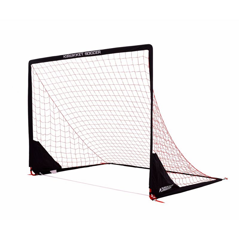 Rukket Sports 8 x 6 Foot Portable Indoor Outdoor Travel Kids Youth Practice Foldable Soccer Goal Net, Black