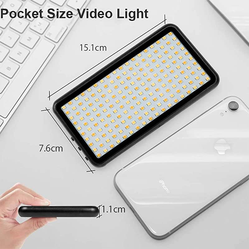 LED Video Light Bicolor On Camera Light Panel for Photo Video Live Stream Super Slim and Portable Fill Light for DSLR Camera Nikon Canon Sony 180 LED Dimmable with LCD Display Alloy Body