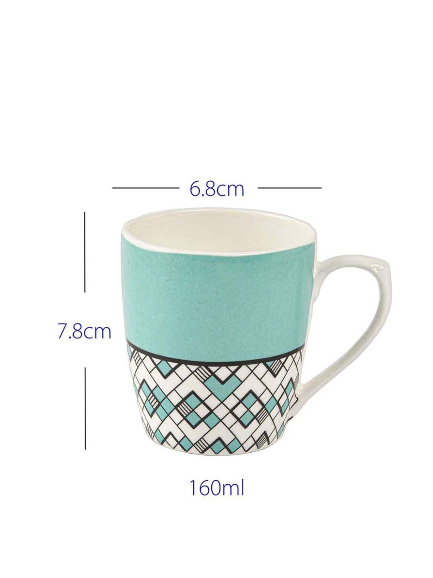 Femora Multicolor Bone China Tea Cup (0.16 L) - Set of 6