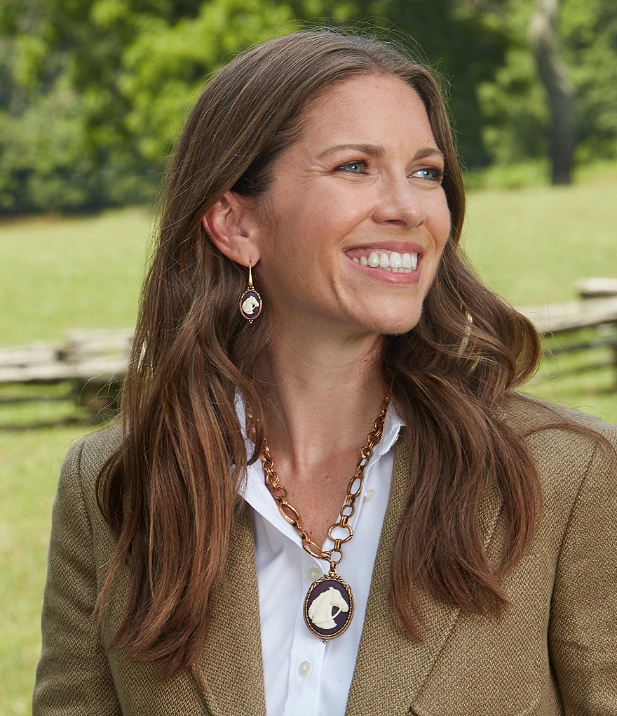 Patricia Nash Cameo Equestrian Pendant Necklace