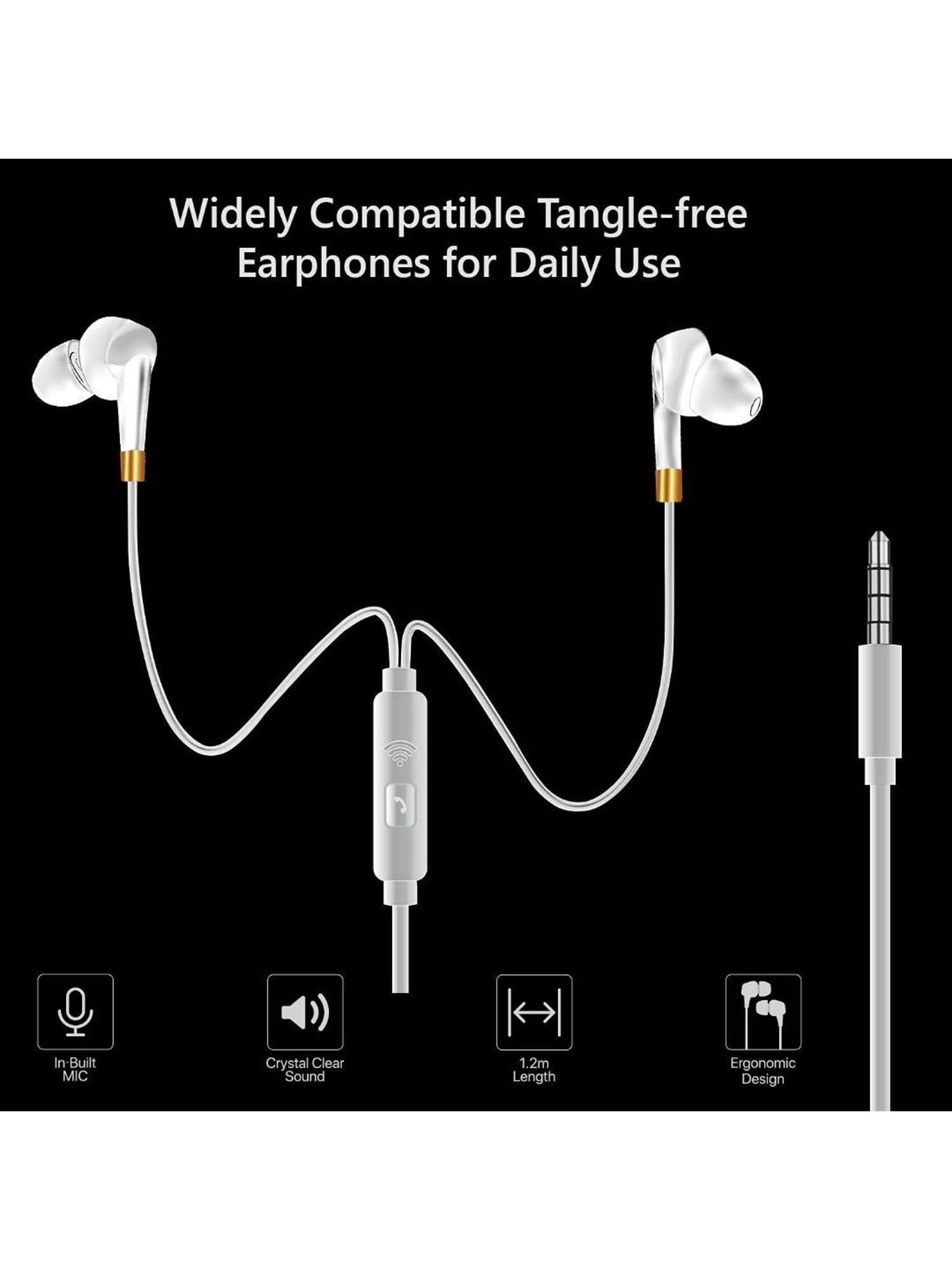 Fuelbox Boom Extra Bass 3.5Mm Stereo Earphones 1.2M (White)