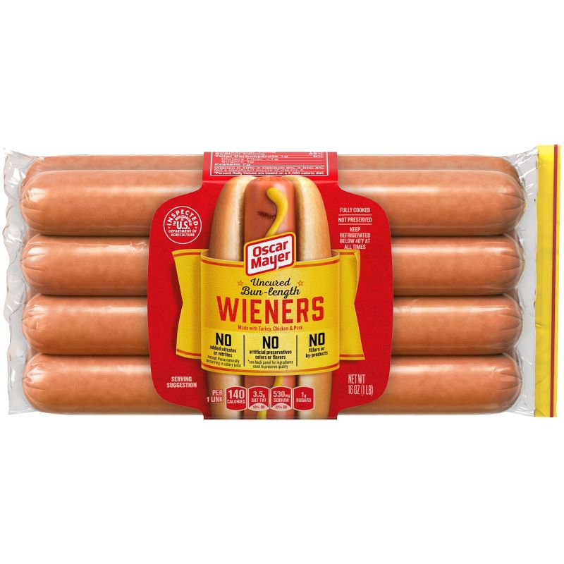 Oscar Mayer Uncured Bun Length Wieners - 16oz