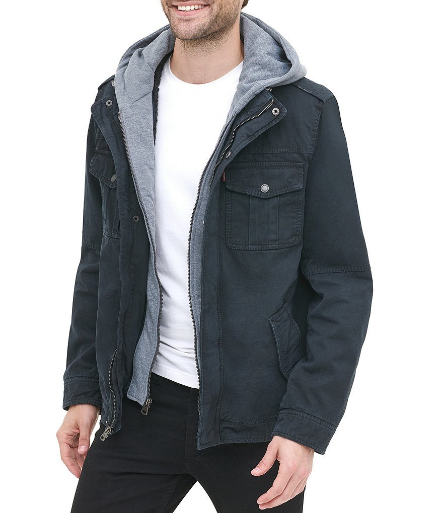 Levi's&reg; Twill Hooded Military Trucker Jacket